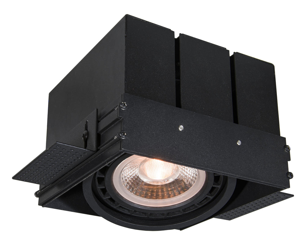 Lucide AR111 GU10 sort indbygningsspot uden kant inklusive LED pære