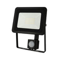 Spectrum LED projektør med PIR sensor 20W 230V 1700 lumen 3000K IP44 Sort kabinet til udendørs brug