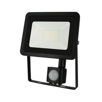 Spectrum LED projektør med PIR sensor, 20W 230V 4000K 1820 lumen IP44 Sort udendørs belysning