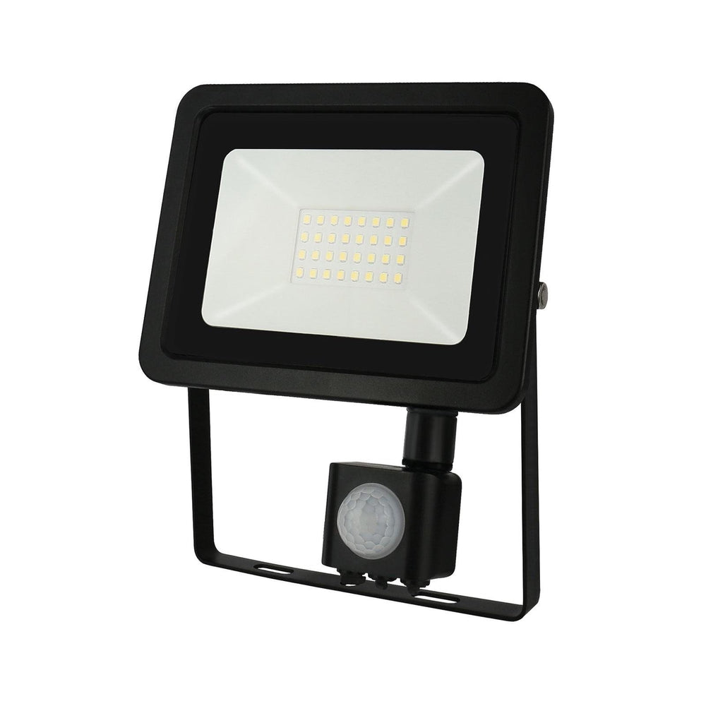Spectrum LED projektør med PIR sensor, 20W 230V 4000K 1820 lumen IP44 Sort udendørs belysning
