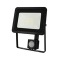 Spectrum LED projektør med PIR sensor, 20W 230V 4000K 1820 lumen IP44 Sort udendørs belysning