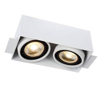 Lucide trimless indbygget spot 2xGU10 Hvid, aluminiumshus, LED kompatibel 50W, IP20, CE RoHS