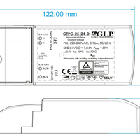 GLP LED strømadapter 12V 25W 2.08A dæmpbar driver til 12V LED belysning, IP20, CE RoHS certificeret