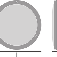 LED Vægarmatur Bulkhead med Sensor, 10W 800 lumen, 3000K Varm Hvid, IP65 IK10, Sort Ø250MM