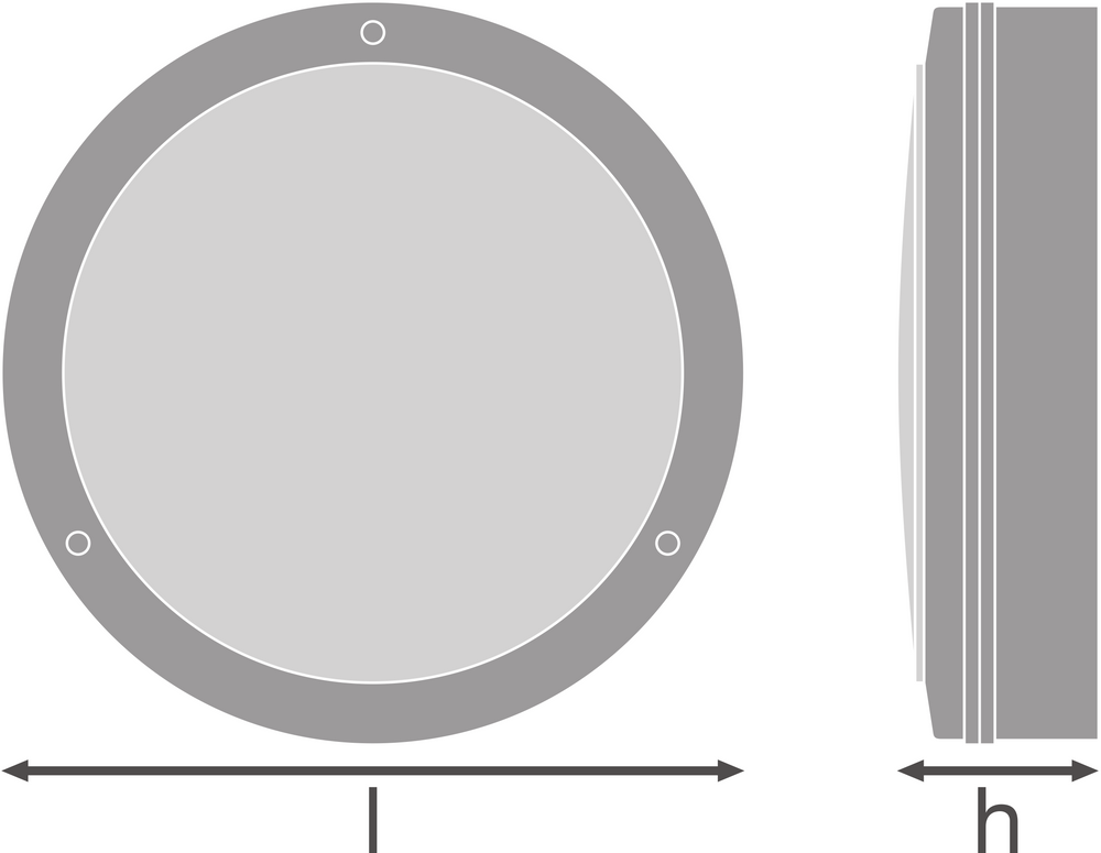 LED Vægarmatur Bulkhead med Sensor, 10W 800 lumen, 3000K Varm Hvid, IP65 IK10, Sort Ø250MM