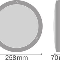 LED Vægarmatur Bulkhead med Sensor, 10W 800 lumen, 3000K Varm Hvid, IP65 IK10, Sort Ø250MM