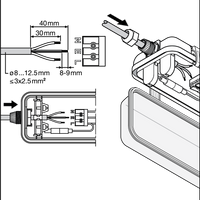 LED vandtæt monteringsarmatur, fugtbestandigt kabinet til 1x150cm LED rør, holdbar ydeevne