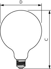 Philips MASTER Value LED Pære E27 G120 Klar 5.9W 2700K 806 lumen CRI 90 dæmpbar