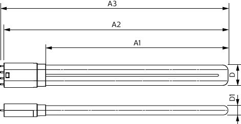 Philips CorePro LED PLL 12W 3000K 2G11 frosted tube, 1440 lumens, EM ballast compatible, 312mm