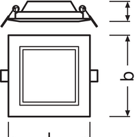 Ledvance Downlight Slim Square 6W 3000K Warm White Recessed Ceiling LED IP20 420 lumens White Finish