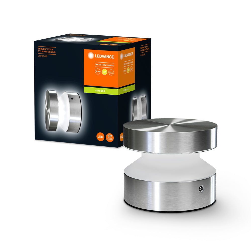 Ledvance ENDURA Style Cylinder Udendørs LED Loftlampe 6W 3000K IP44 Rustfrit Stål