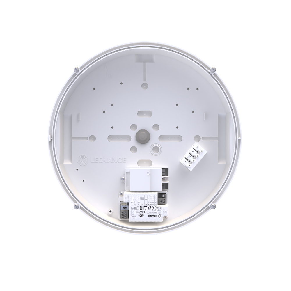 Ledvance LED Skotlampe Rund 300mm 17W IP65 IK10 2270 lumen 3000K 4000K Sort Overflademonteret Udendørs Lampe