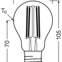 Ledvance LED Classic A E27 pære 2.2W 2700K dæmpbar 470 lumen klart glas 40W ækvivalent varm hvid