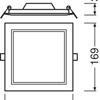 Ledvance LED Downlight Slim Firkantet 12W 3000K Varm Hvid Indbygget Loft IP20 1020 lumen Hvid