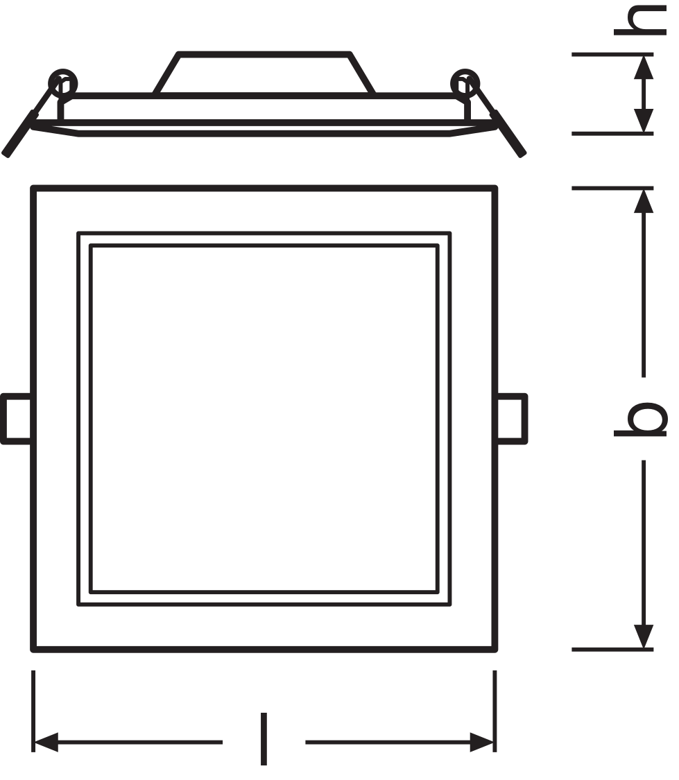 Ledvance LED Downlight Slim Firkantet 12W 3000K Varm Hvid Indbygget Loft IP20 1020 lumen Hvid
