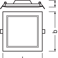 Ledvance LED Downlight Slim Square 12W 3000K Warm White Recessed Ceiling IP20 1020 lumens White