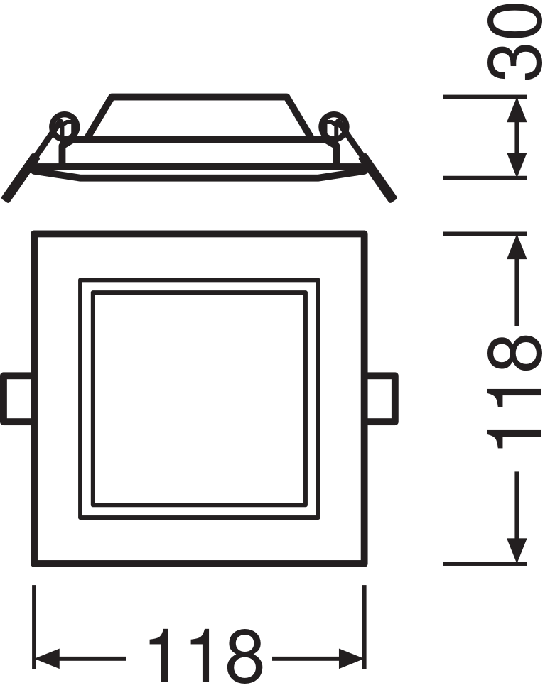 Ledvance LED Downlight Slim Square 6W 6500K Hvid Indbygget Loftlampe IP20 430 lumen 118x118mm