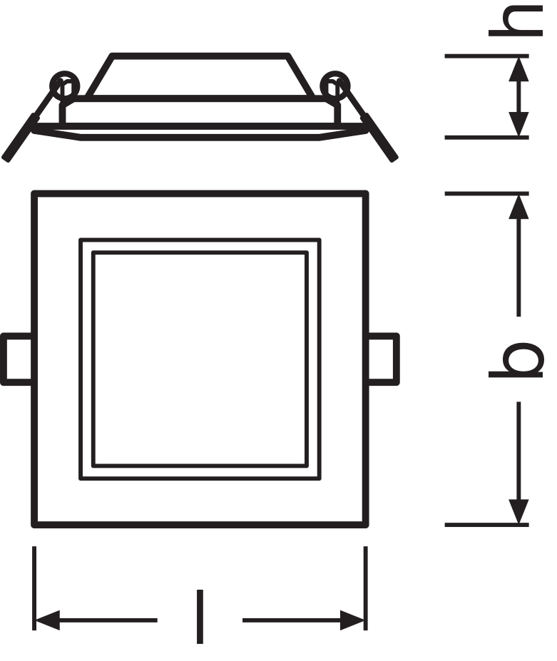 Ledvance LED Downlight Slim Square 6W 6500K Hvid Indbygget Loftlampe IP20 430 lumen 118x118mm