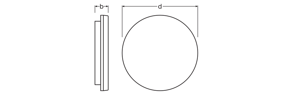 Ledvance LED overflade flad rund loft væglampe 19W 2660 lumen 3000K 4000K IP54 IK08 Hvid