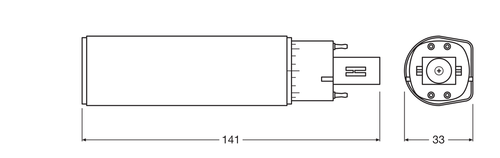 Ledvance OSRAM DULUX LED G24Q-2 7W 4000K køligt hvid retrofit lampe, 770 lumen, IP20, 220-240V, drejelig sokkel