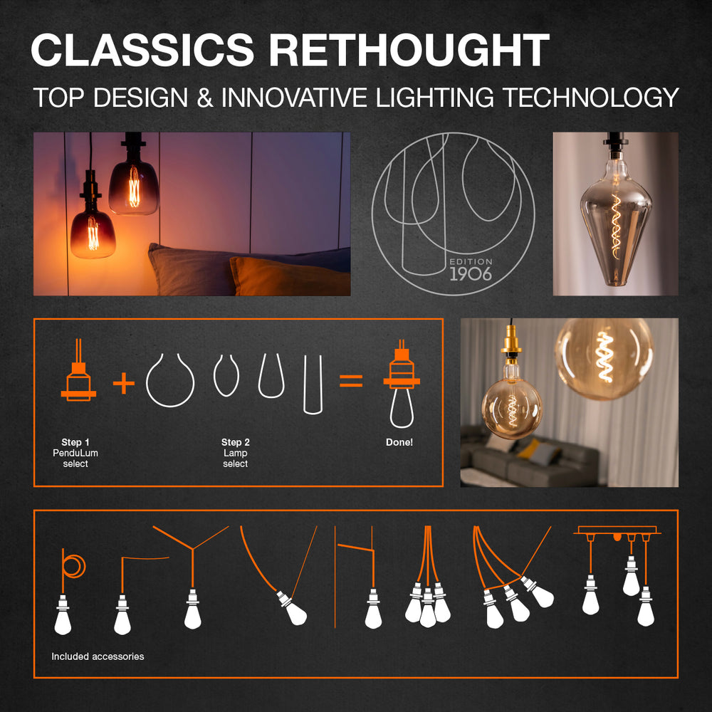 Ledvance Vintage 1906 LED Classic Globe E27 4W 2000K Guldglas 300 lumen IP20 Varm Komfortlys