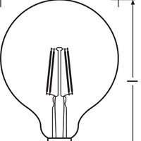 Ledvance Vintage 1906 LED Globe E27 Dimmable 6.5W 2400K Gold 725 lumens IP20 Glass Finish