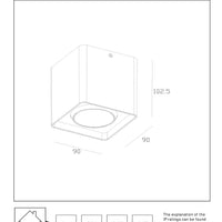 Lucide LEEDS udendørs LED loftlampe 1x9W 2700K IP54 sort