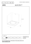 Lucide LEEDS udendørs LED loftlampe 1x9W 2700K IP54 sort