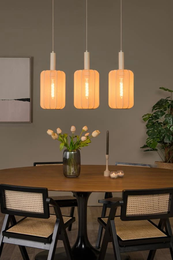 Lucide CORINA LED table lamp, 3xE27, dimmable, adjustable fabric shade, 185cm cream indoor lighting
