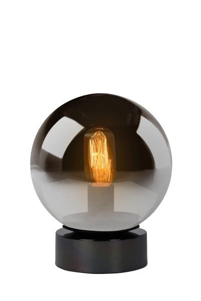 Lucide JORIT bordlampe Ø25cm røgfarvet glas, 1xE27 fatning, IP20, aluminium mat guld finish, CE RoHS