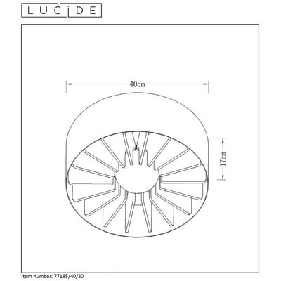 Lucide zidane loftlampe Ø40 cm 1xE27 sort LED uden dæmpning