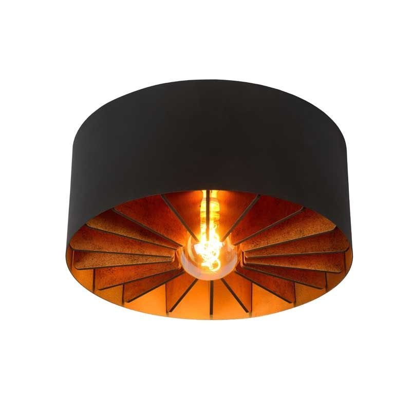 Lucide zidane loftlampe Ø40 cm 1xE27 sort LED uden dæmpning