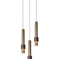 Lucide margary LED pendant light 3x4W 2700K coffee 28cm dimmable