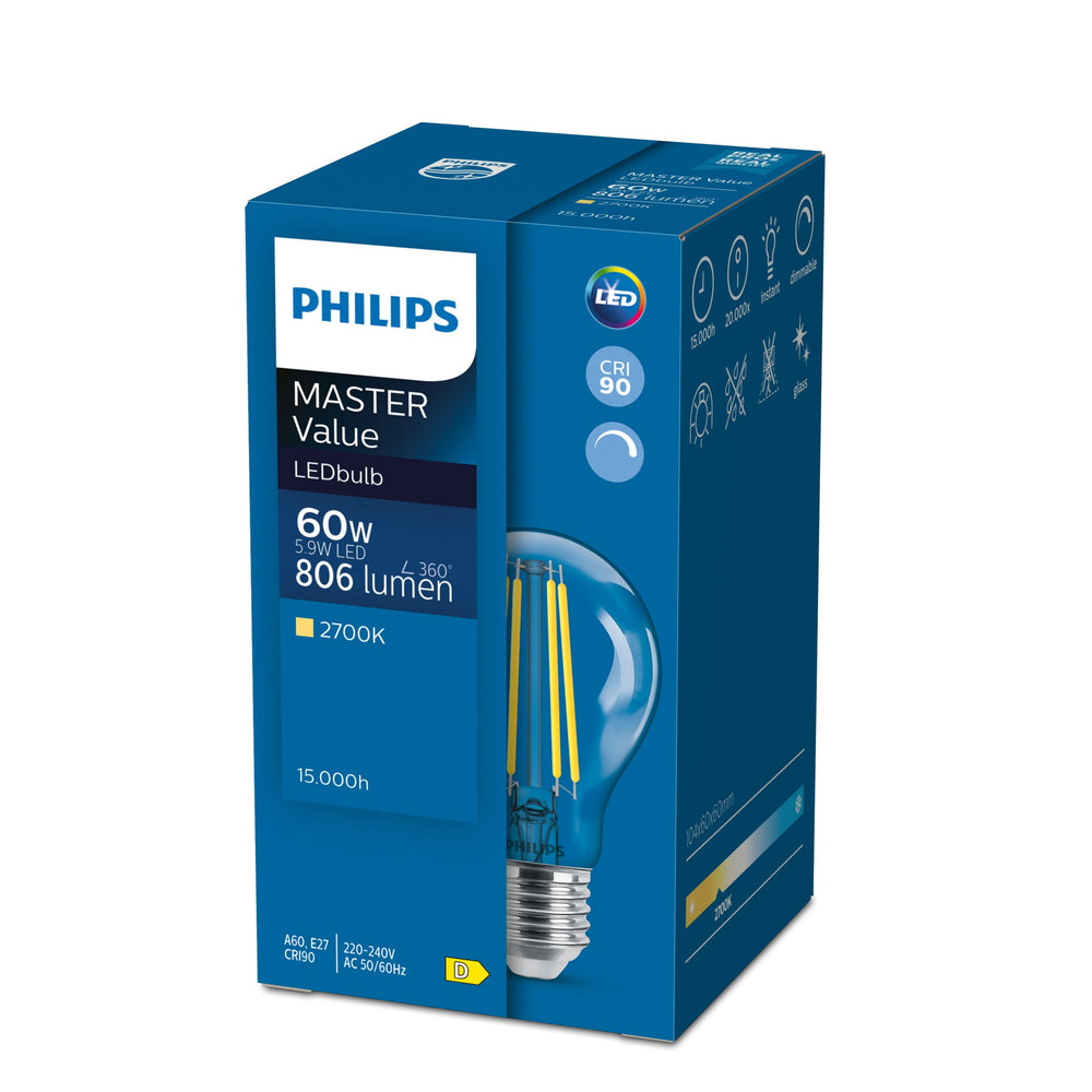 Philips LED-pære E27 927 A60 2700K varm hvid 1521 lumen