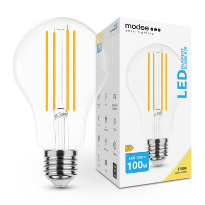 Modee LED Filament Globus A70 E27 12W 2700K 1521 lumen 360° Glas Pære IP20 Varm Hvid