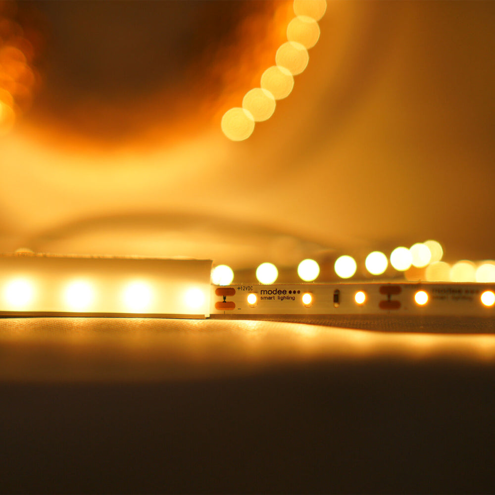 Modee LED strip silikone 12V 4.8W/m 60LED/m 2700K 540 lumen/m CRI 90 IP65 8mm 5m rulle