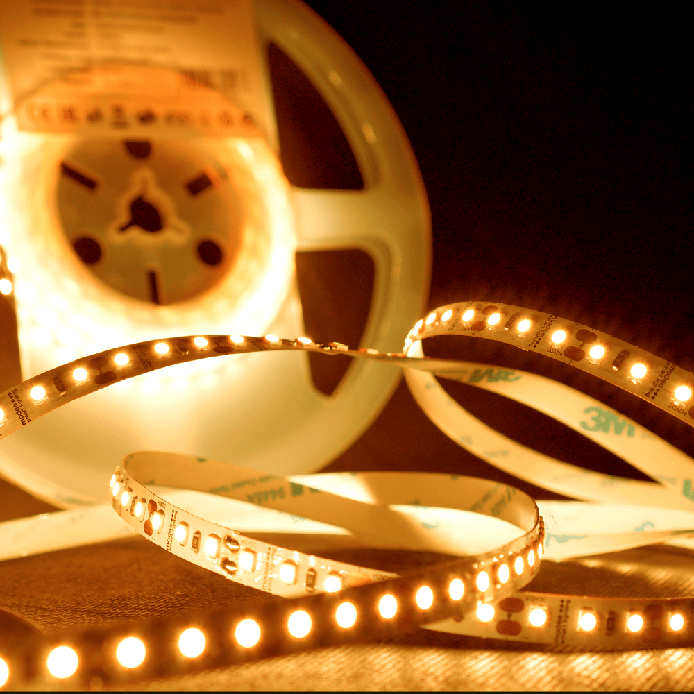 Modee LED Strip DC12V 9.6W/m 120LED/m 1080 lumen IP20 2700K 8mm Enkeltfarve Kobber 5m Rulle