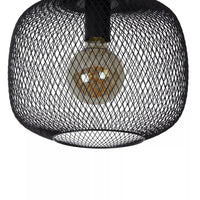 Lucide MESH loftlampe Ø30cm, E27 fatning, metalcylinder design, mat sort finish, IP20 indendørsbelysning