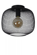 Lucide MESH loftlampe Ø30cm, E27 fatning, metalcylinder design, mat sort finish, IP20 indendørsbelysning