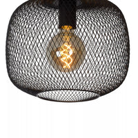 Lucide loftlampe MESH 30cm E27 fatning sort - Ø30cm moderne loftlys med holdbart aluminium, IP20, CE-certificeret
