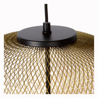 Lucide LED pendant light MESH Ø35cm E27 fitting, matt gold/brass, modern ceiling fixture for ambient lighting