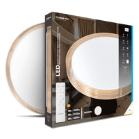 Modee LED Loftlampe 2x48W 3CCT 2700K-6500K 9120 lumen IP20 Ø510x75mm Brun med fjernbetjening