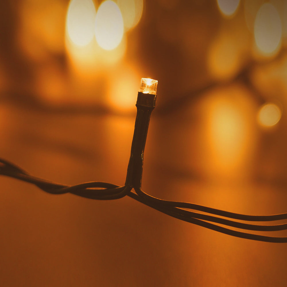 Modee LED Christmas String Light 100LED 10m Warm White 2550K IP44 Green Wire with Adapter Plug