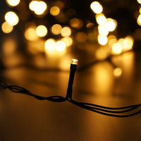 Modee LED Christmas String Light 200LED 20m Warm White with Adapter IP44 Green Wire
