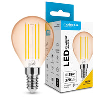 Modee LED Filament Ravfarvet Mini Globus G45 E14 4W 1800K 360 lumen 320° Lysvinkel 220-240V Ikke dæmpbar