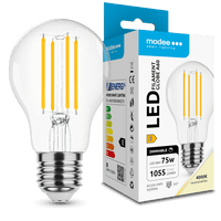 Modee LED Filament Bulb A60 8W E27 4000K 1055 lumens 360° Dimmable Glass IP20