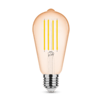 Modee LED filament bulb ST64 Amber 4W E27 1800K 360 lumens 320° non dimmable glass
