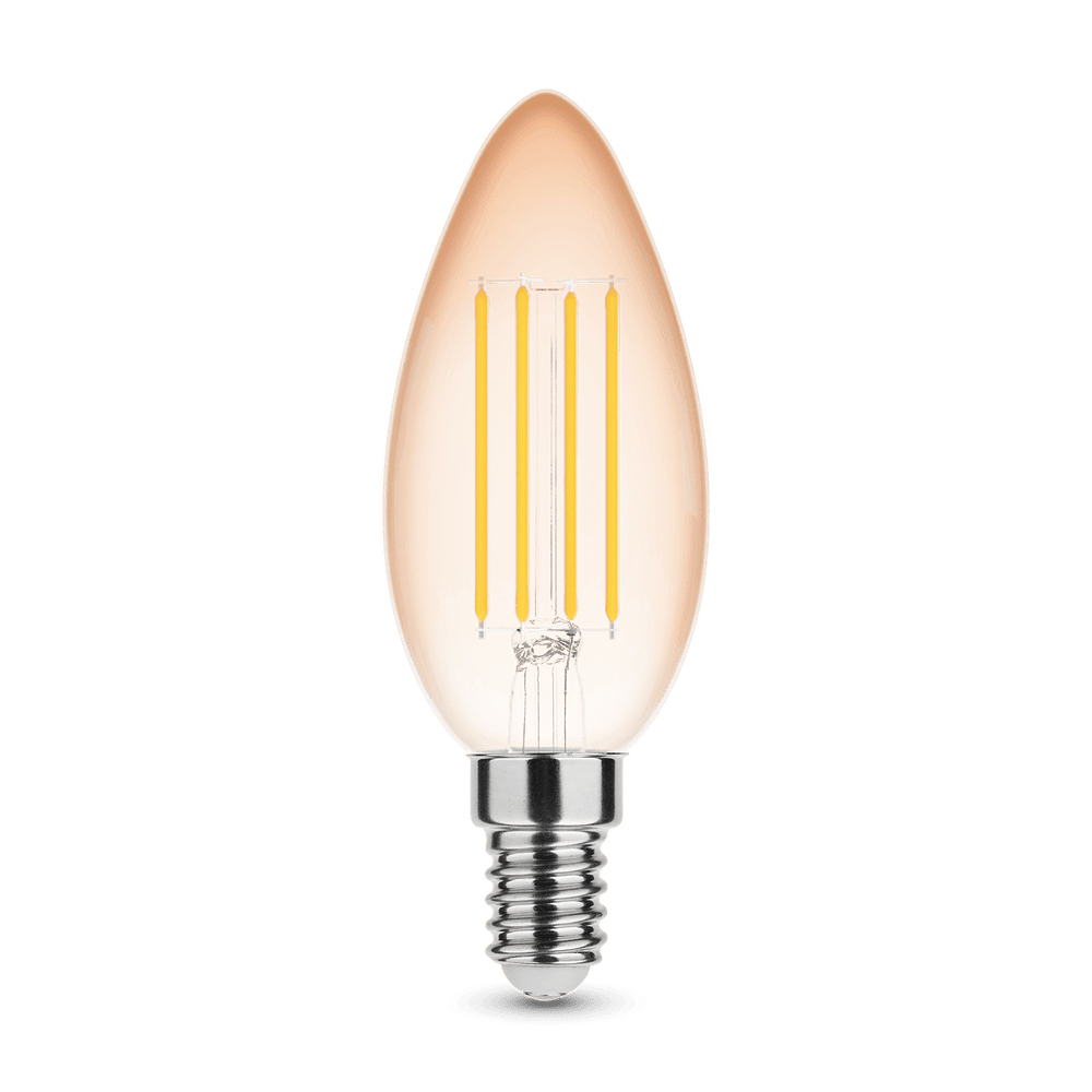 Modee LED Filament Stearinlys C35 4W E14 Ravfarvet 1800K 360 lumen 320° Varm Lyskilde
