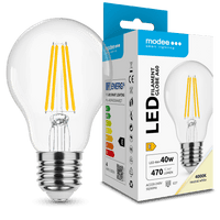 Modee LED Filament Globus A60 4W E27 4000K 470 lumen 360° Glas Pære IP20 CRI 80
