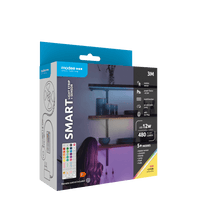 Modee LED Smart Strip 12W 3M IP20 med fjernbetjening, sensor, RGB + 2700K 480 lumen til fleksibel belysning